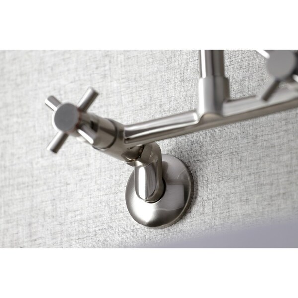 KS423SN Concord Two-Handle Wall-Mount Kitchen Faucet, Brushed Nickel